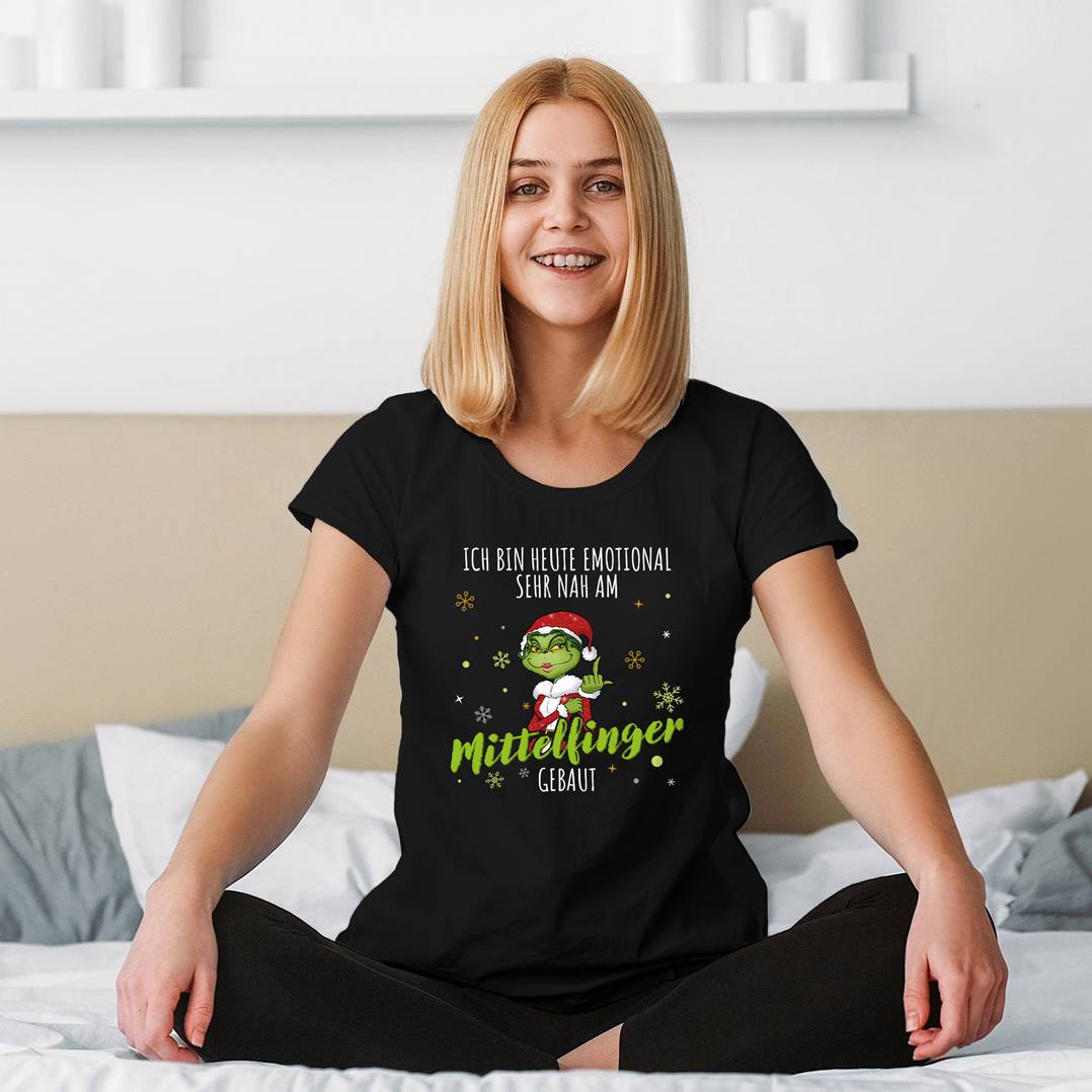 T-Shirt Damen - Miss Grinch - Ich bin heute emotional sehr nah am Mittelfinger gebaut (LH)