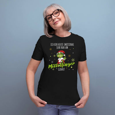 T-Shirt Damen - Miss Grinch - Ich bin heute emotional sehr nah am Mittelfinger gebaut (LH)