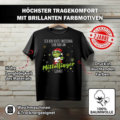 T-Shirt Damen - Miss Grinch - Ich bin heute emotional sehr nah am Mittelfinger gebaut (LH)