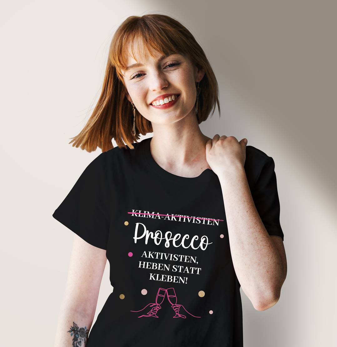 T-Shirt Damen - Prosecco-Aktivisten, heben statt kleben!