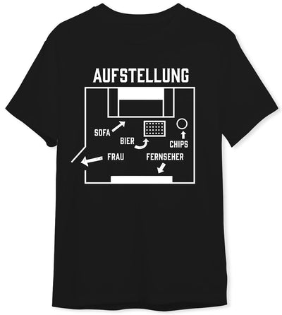 T-Shirt Herren - Aufstellung │ Sofa, Bier, Fernseher