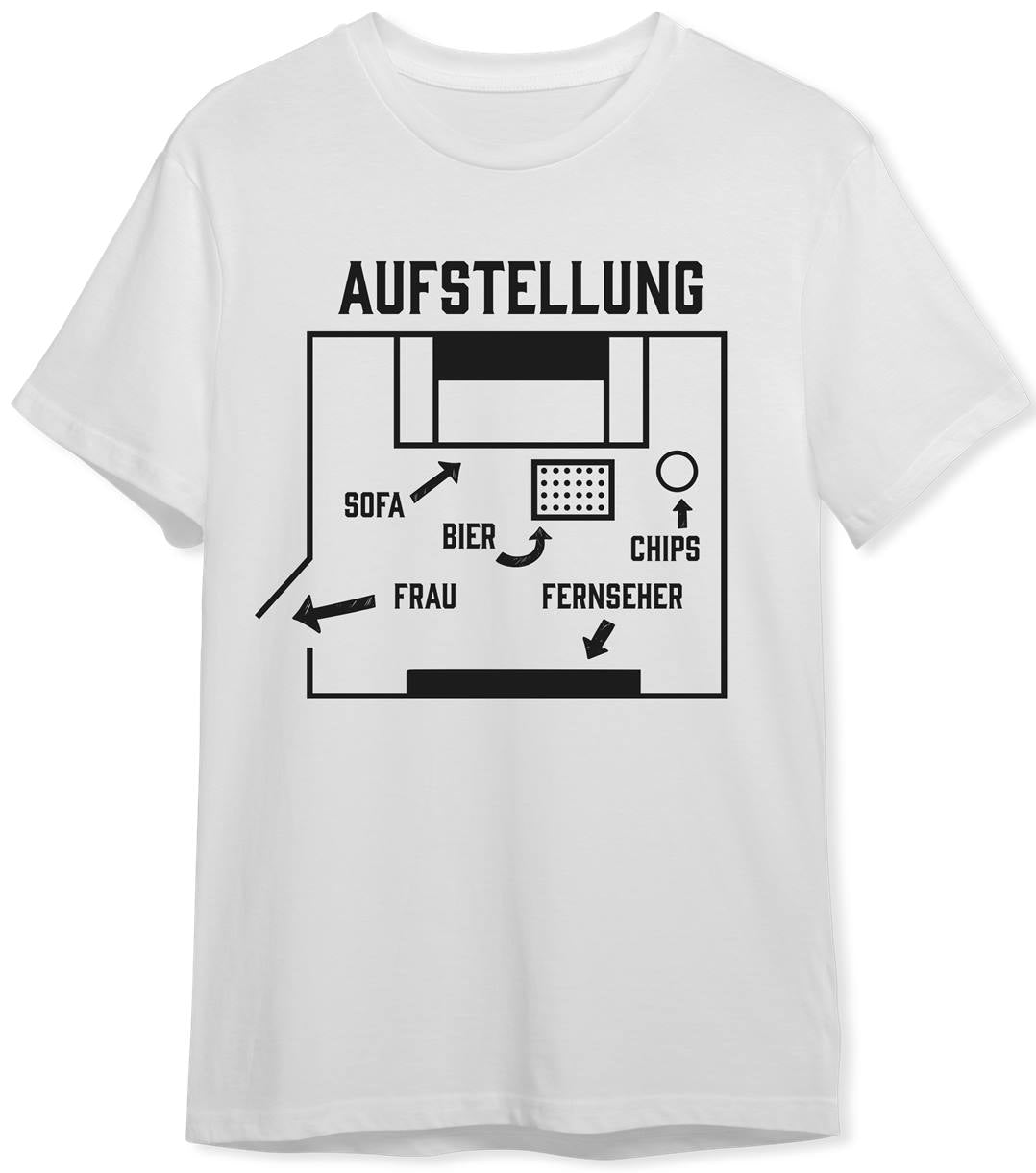 T-Shirt Herren - Aufstellung │ Sofa, Bier, Fernseher