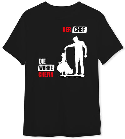 T-Shirt Herren - Der Chef, die wahre Chefin (Papa-Tochter)