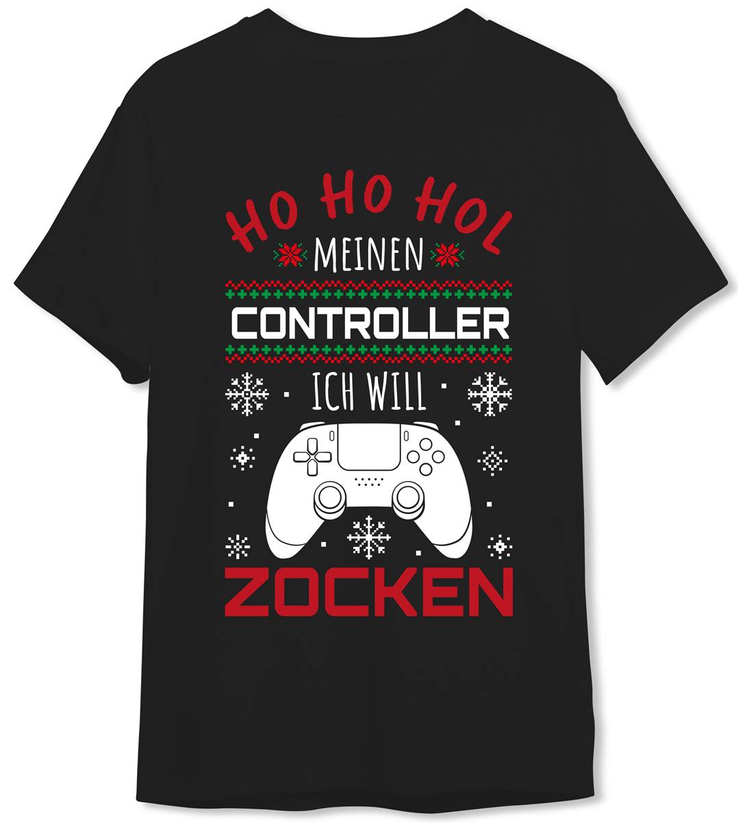 T-Shirt Herren - Ho Ho Hol meinen Controller, ich will zocken