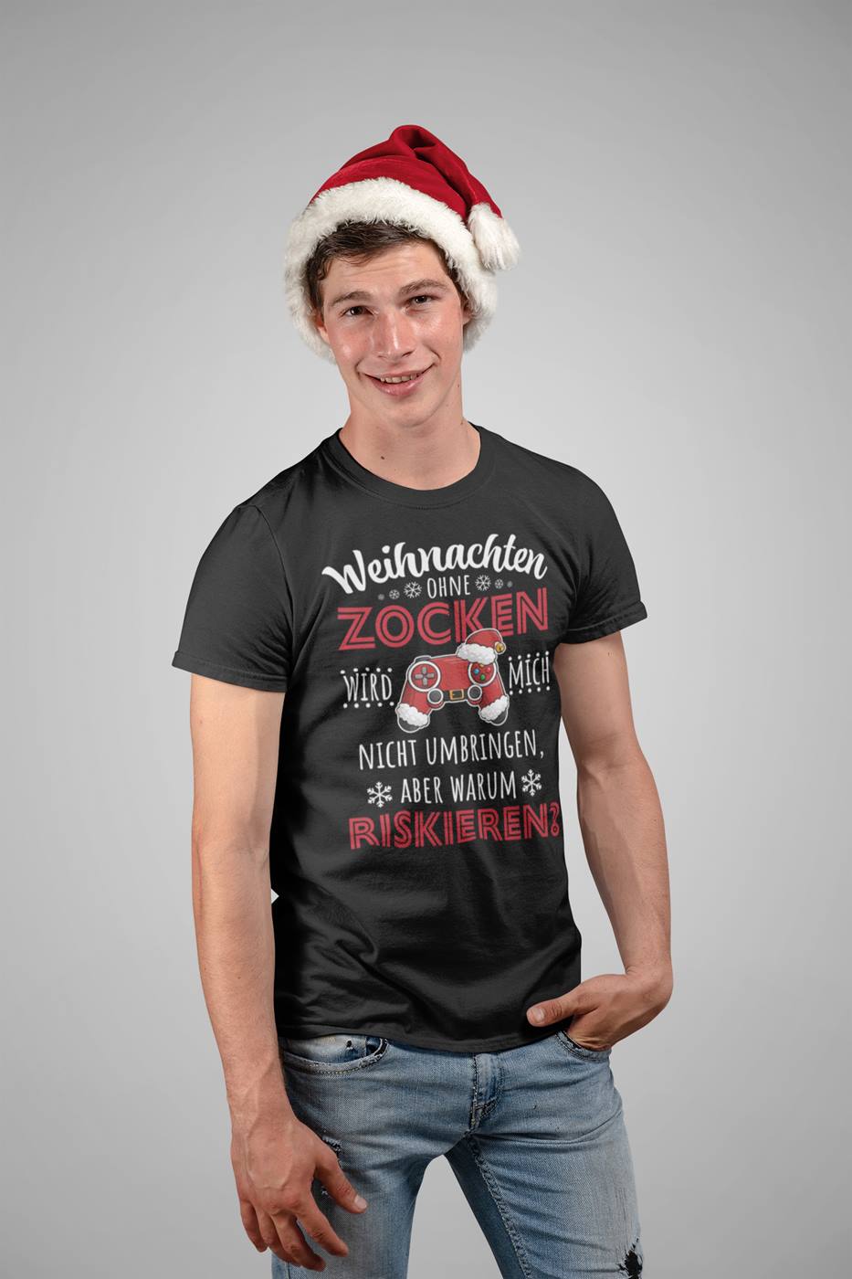 T-Shirt Herren - Weihnachten ohne Zocken wird mich nicht umbringen, aber warum riskieren?