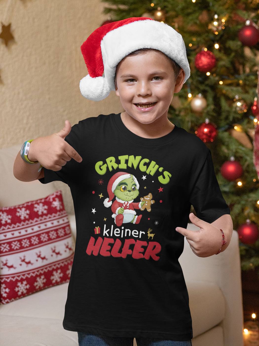 T-Shirt Kinder - Baby Grinch - Grinch's kleiner Helfer