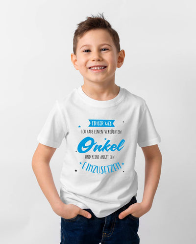 T-Shirt Kinder - Finger weg! Ich habe einen verrückten Onkel