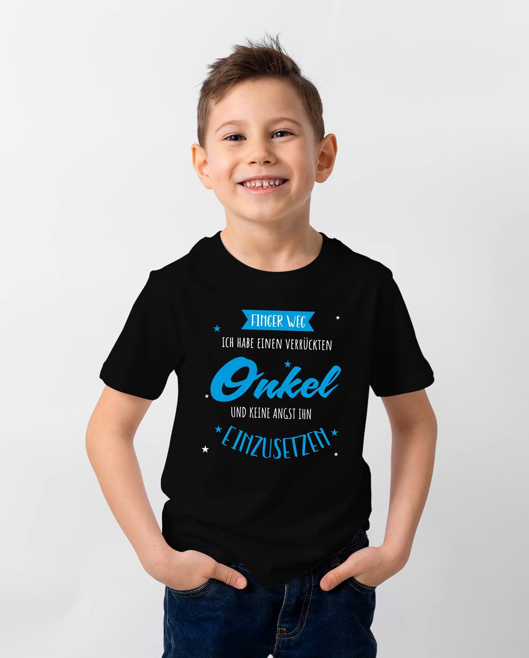 T-Shirt Kinder - Finger weg! Ich habe einen verrückten Onkel