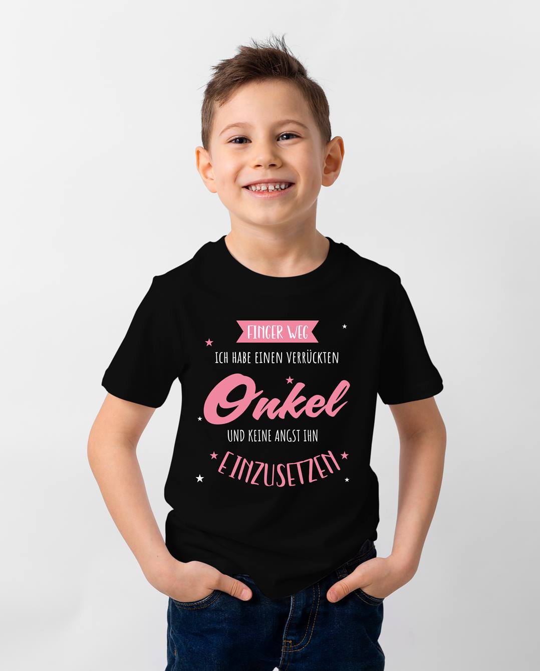 T-Shirt Kinder - Finger weg! Ich habe einen verrückten Onkel