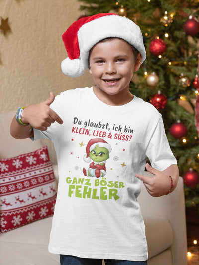 T-Shirt Kinder - Baby Grinch - Du glaubst, ich bin klein, lieb & süss? Ganz böser Fehler