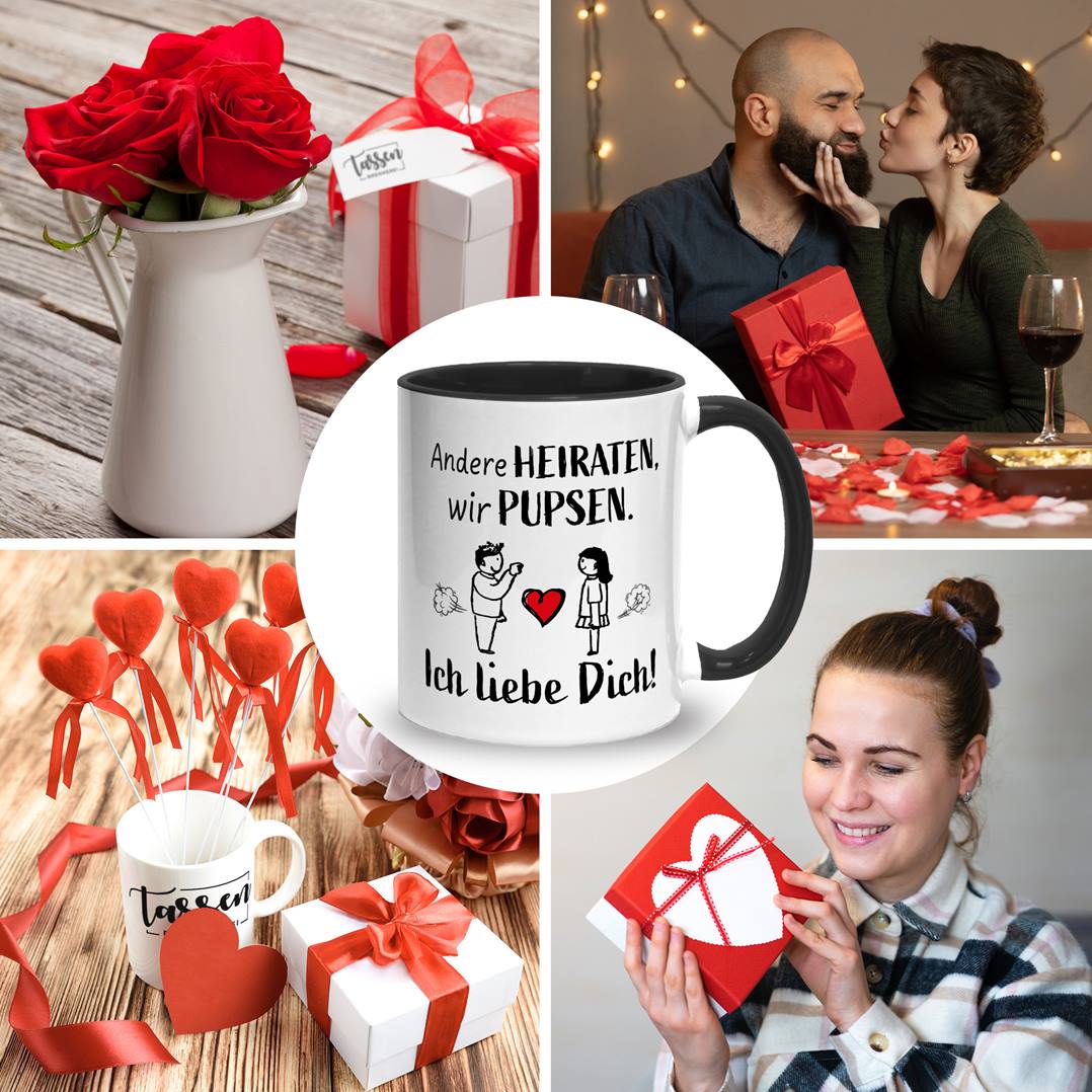 Tasse - Andere heiraten, wir pupsen. Ich liebe Dich!