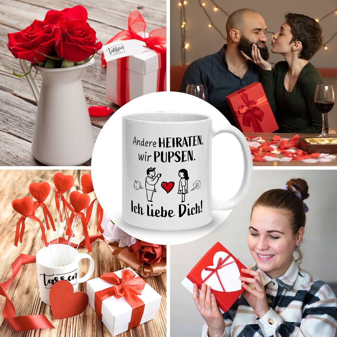 Tasse - Andere heiraten, wir pupsen. Ich liebe Dich!