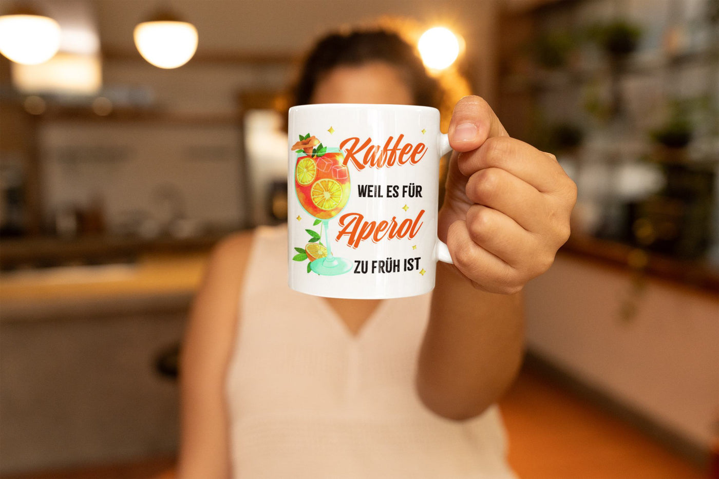 Tasse - Kaffee, weil es für Aperol zu früh ist (Glas)