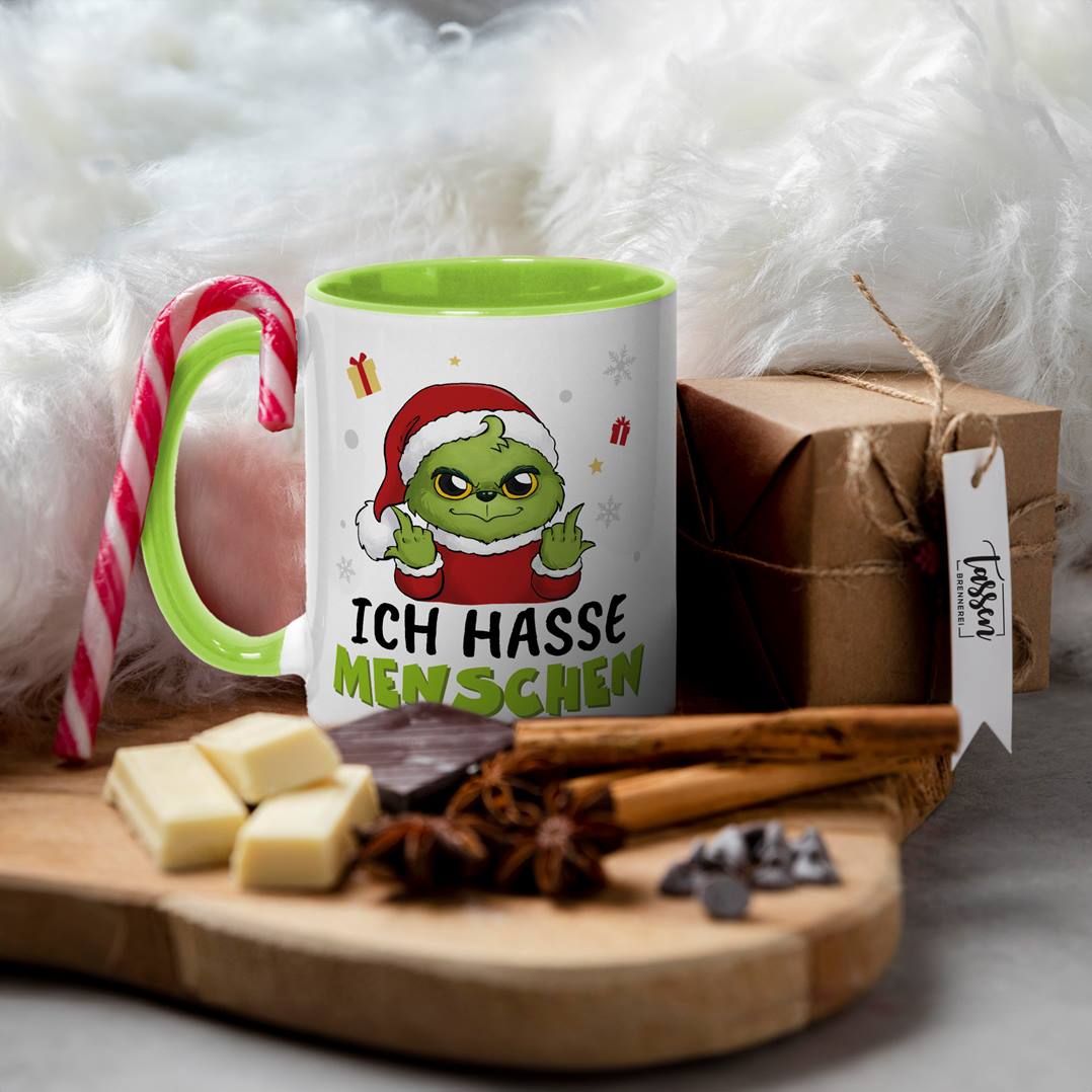 Tasse - Baby Grinch - Ich hasse Menschen (Mittelfinger) LH