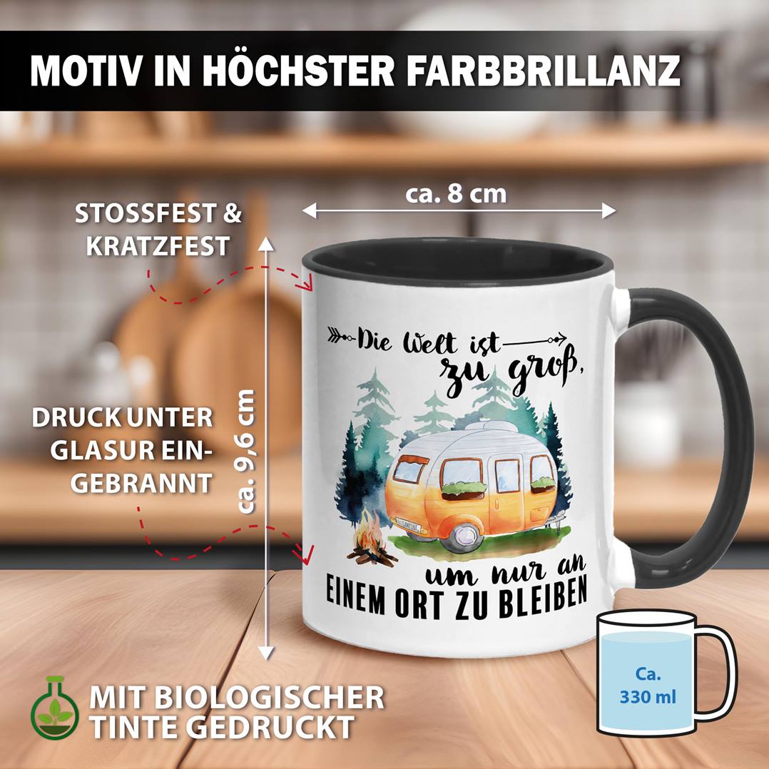 Tasse - Die Welt ist zu groß, um nur an einem Ort zu bleiben (Caravan)