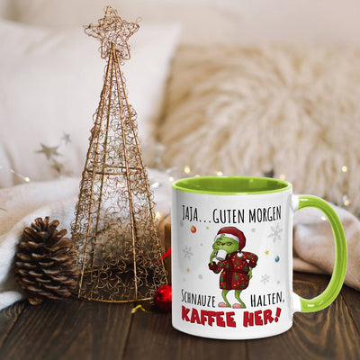 Tasse - Grinch - Jaja, Guten Morgen! Schnauze halten, Kaffee her!