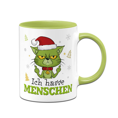 Tasse - Grinch Katze - Ich hasse Menschen (Mittelfinger)