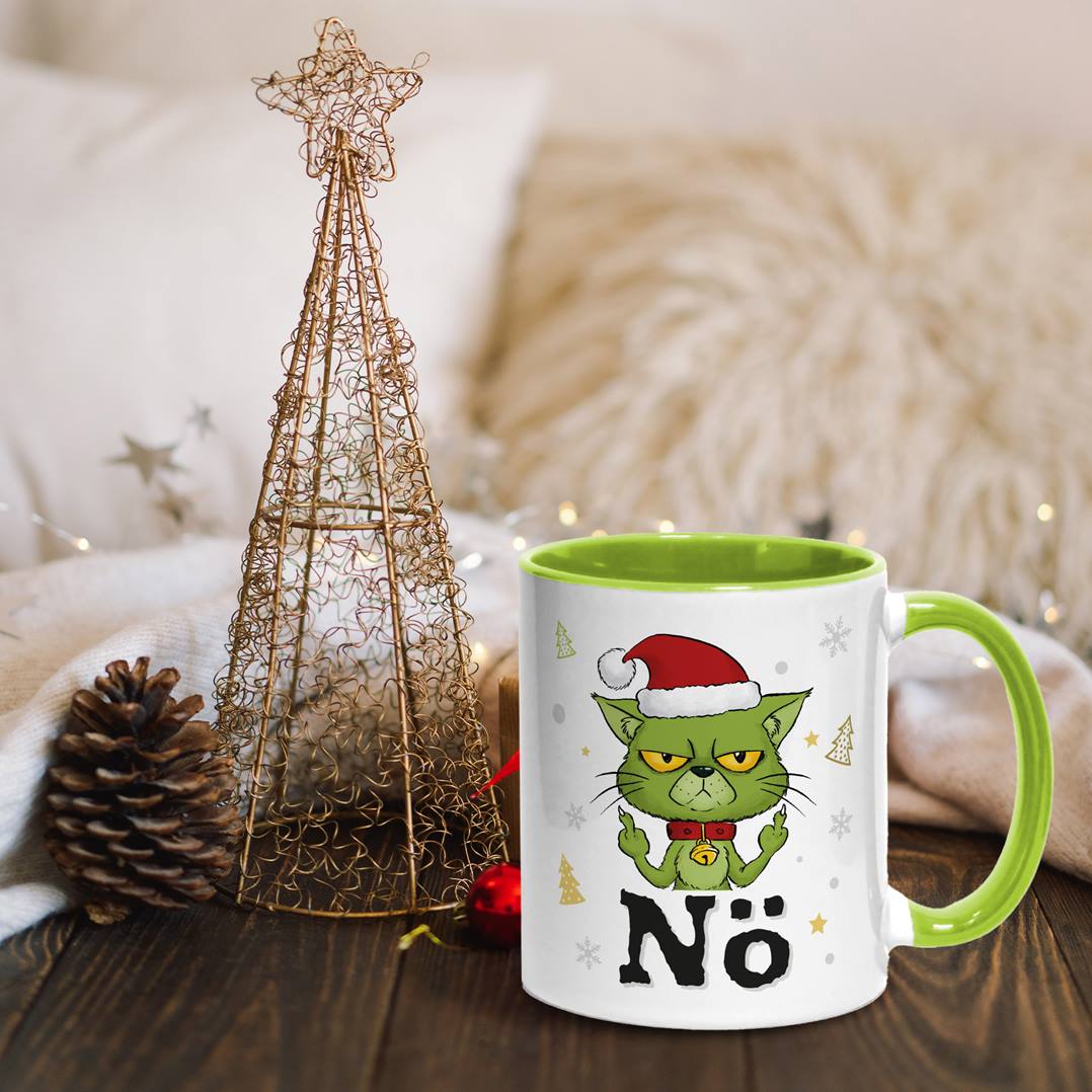 Tasse - Grinch Katze - Nö (Mittelfinger)