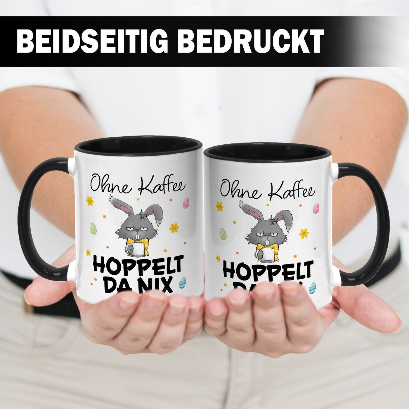 Hasen Tasse - Ohne Kaffee hoppelt da nix - Grummelhase