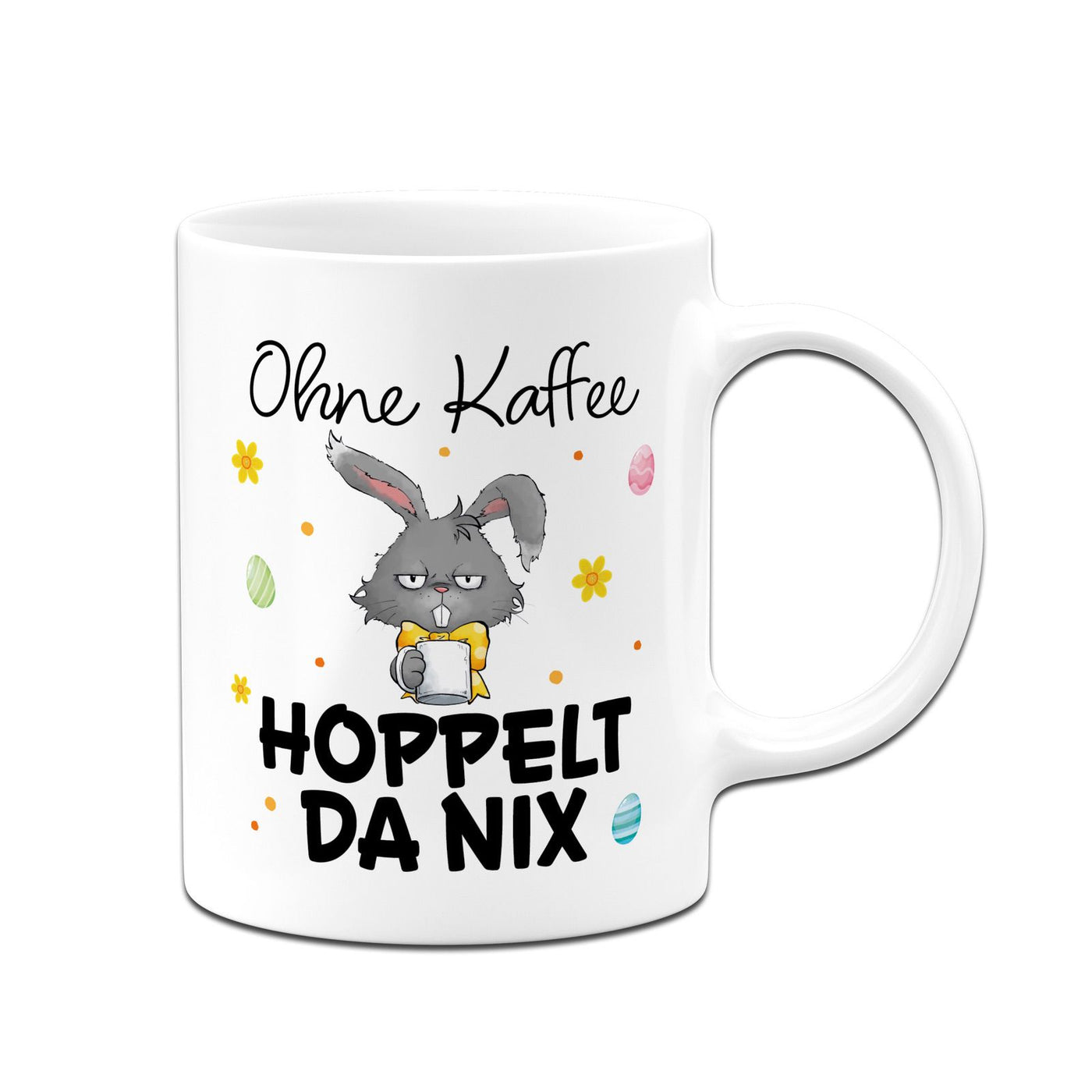 Hasen Tasse - Ohne Kaffee hoppelt da nix - Grummelhase