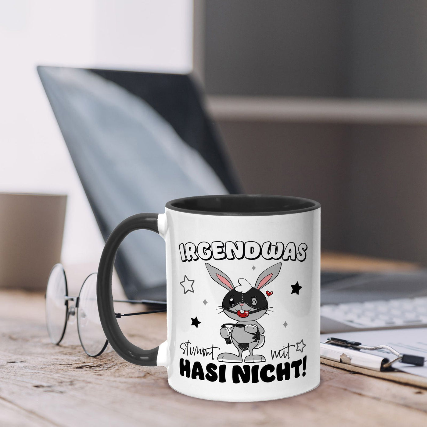 Hasen Tasse - Irgendwas stimmt mit Hasi nicht! Sado-Maso Hase