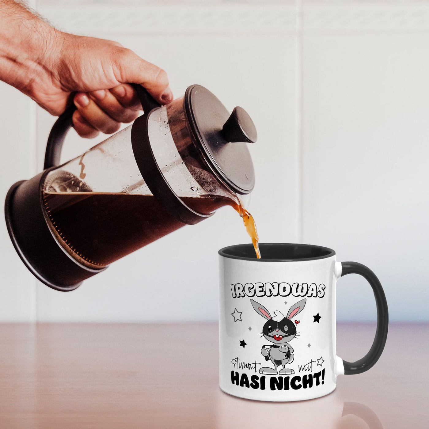 Hasen Tasse - Irgendwas stimmt mit Hasi nicht! Sado-Maso Hase