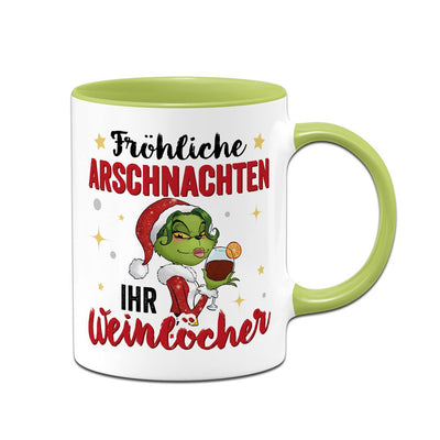 Tasse - Miss Grinch - Fröhliche Arschnachten, ihr Weinlöcher!