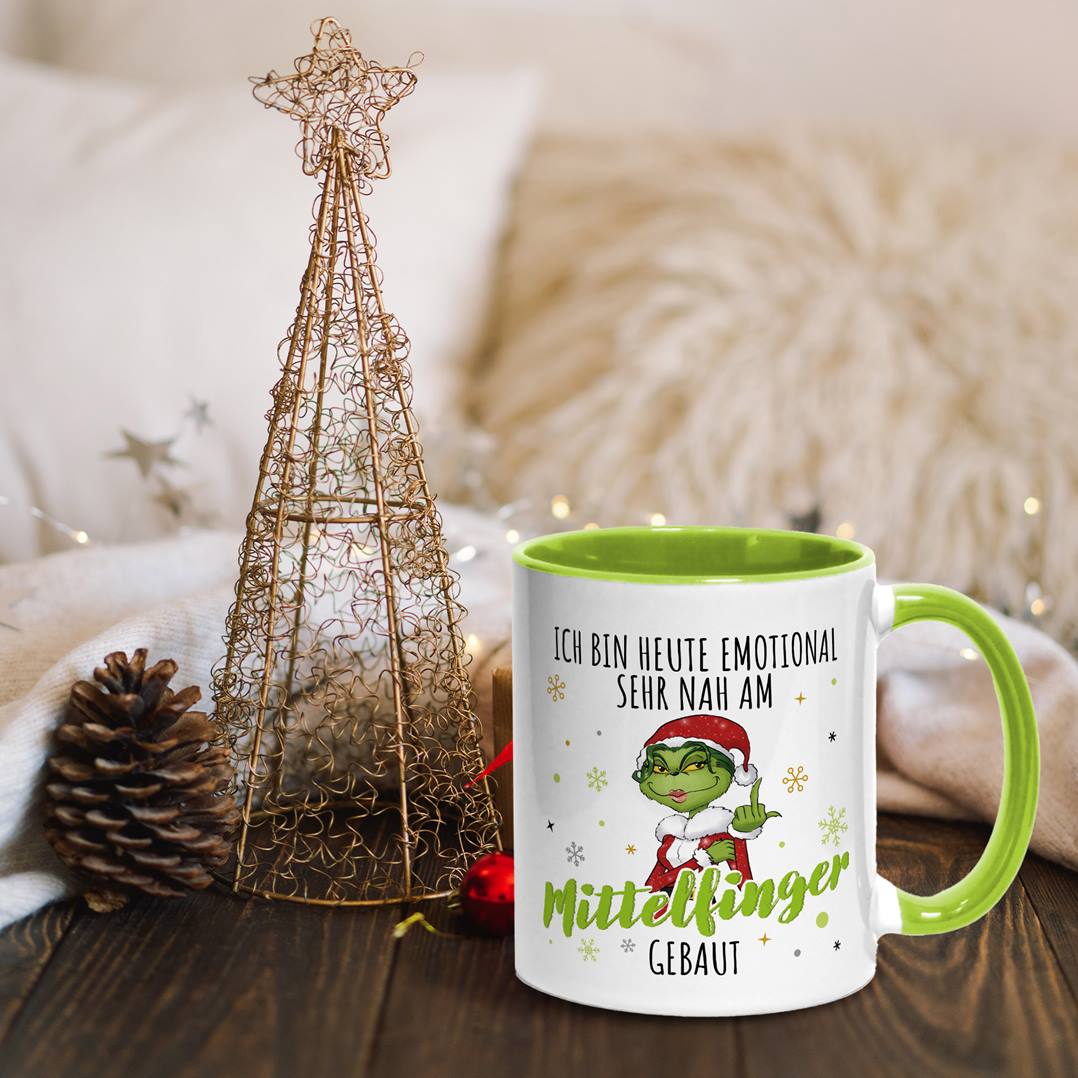 Tasse - Miss Grinch - Ich bin heute emotional sehr nah am Mittelfinger gebaut