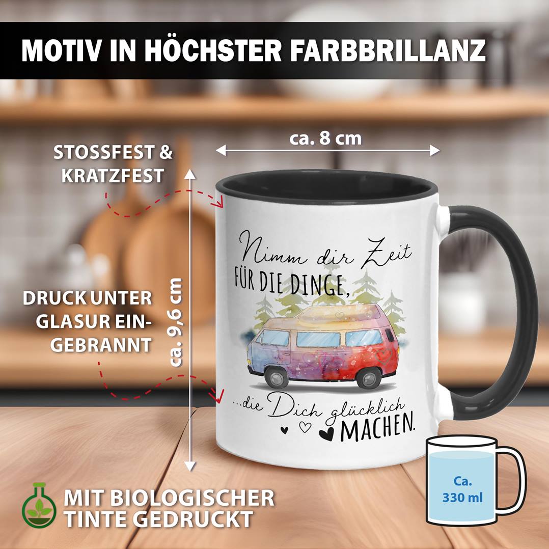 Tasse - Nimm Dir Zeit für die Dinge, die Dich glücklich machen. (Camper Van)