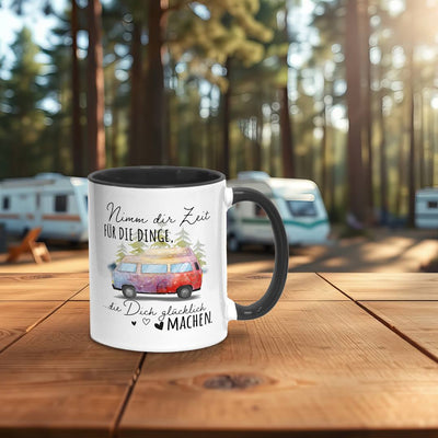 Tasse - Nimm Dir Zeit für die Dinge, die Dich glücklich machen. (Camper Van)