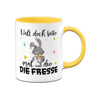 Hasen Tasse - Halt doch bitte mal die Fresse  - Grummelhase