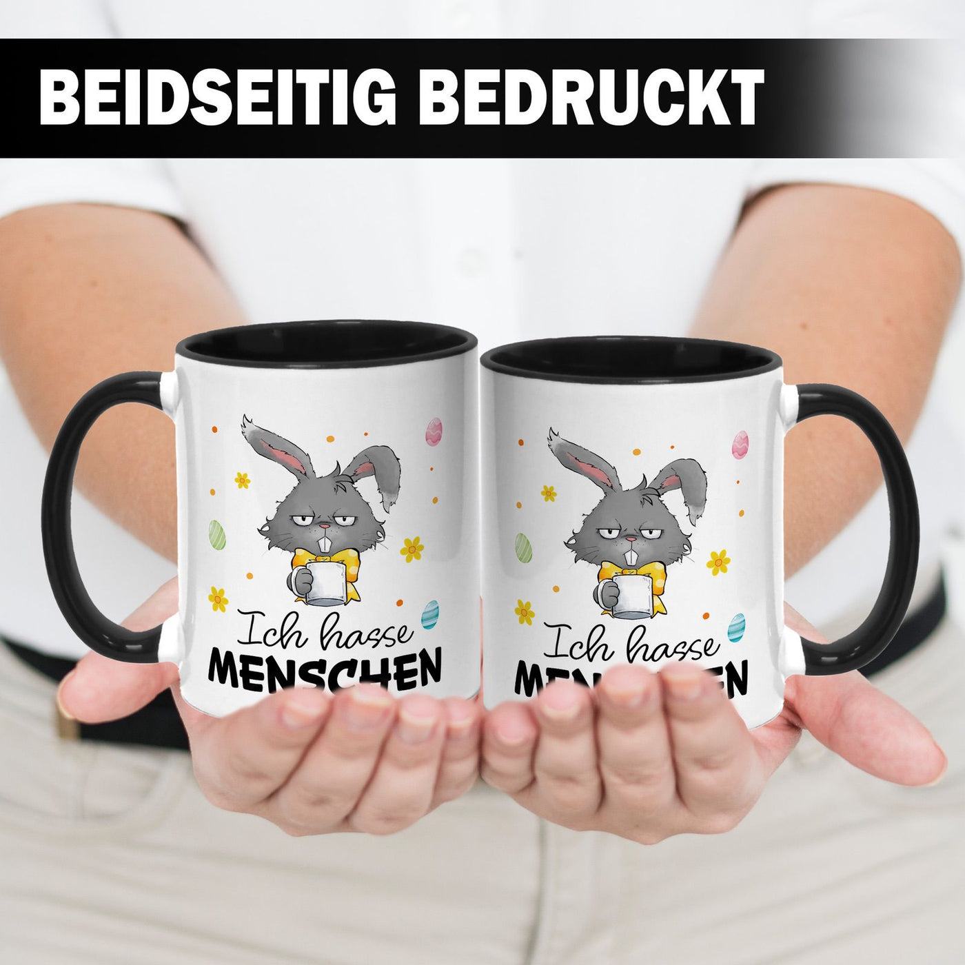 Hasen Tasse - Ich hasse Menschen - Grummelhase