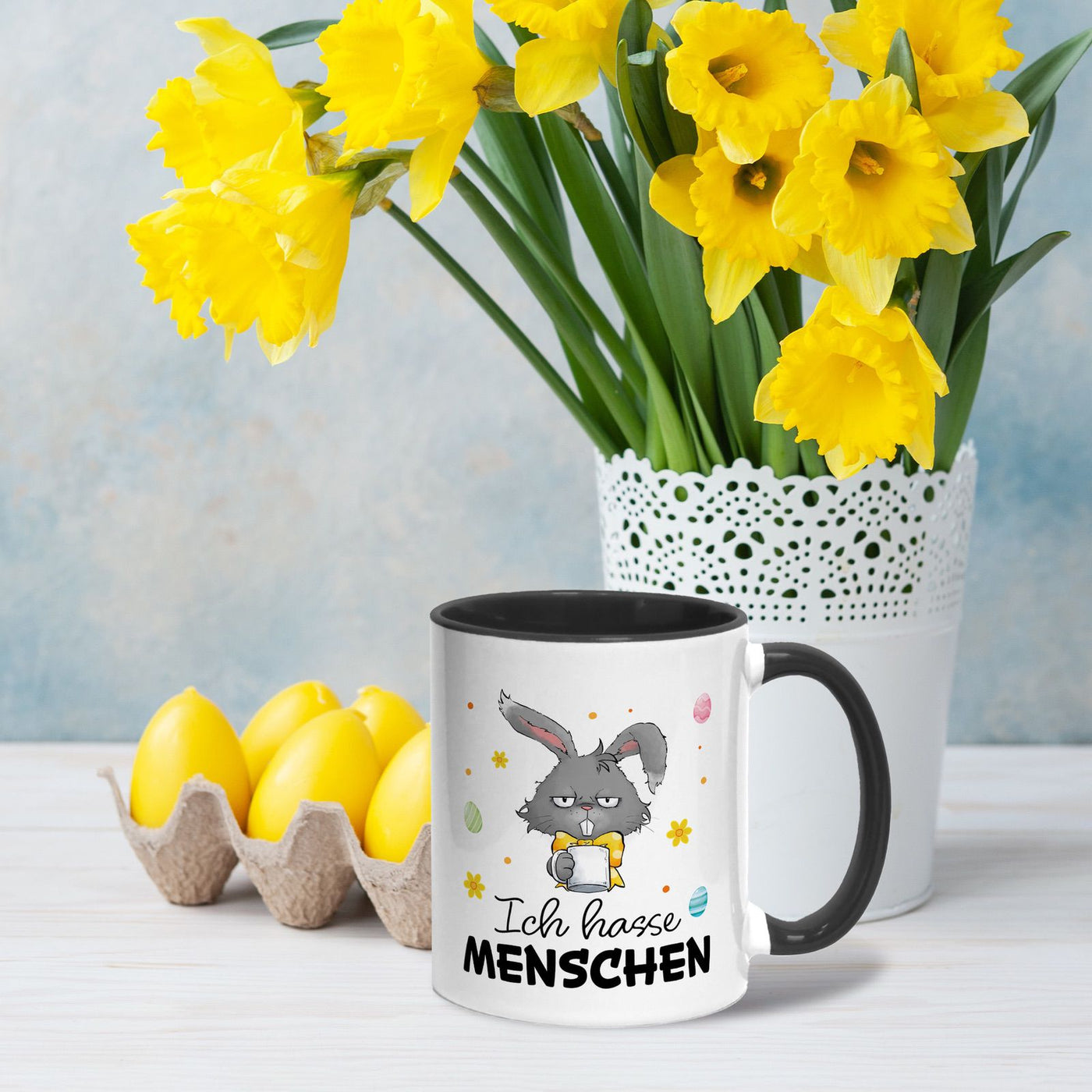 Hasen Tasse - Ich hasse Menschen - Grummelhase