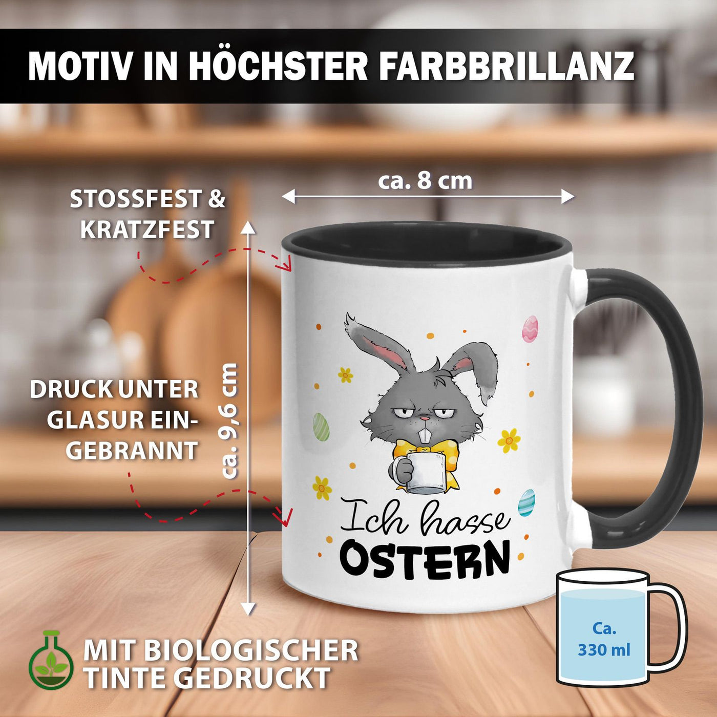 Hasen Tasse - Ich hasse Ostern - Grummelhase