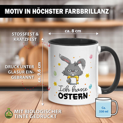 Hasen Tasse - Ich hasse Ostern - Grummelhase