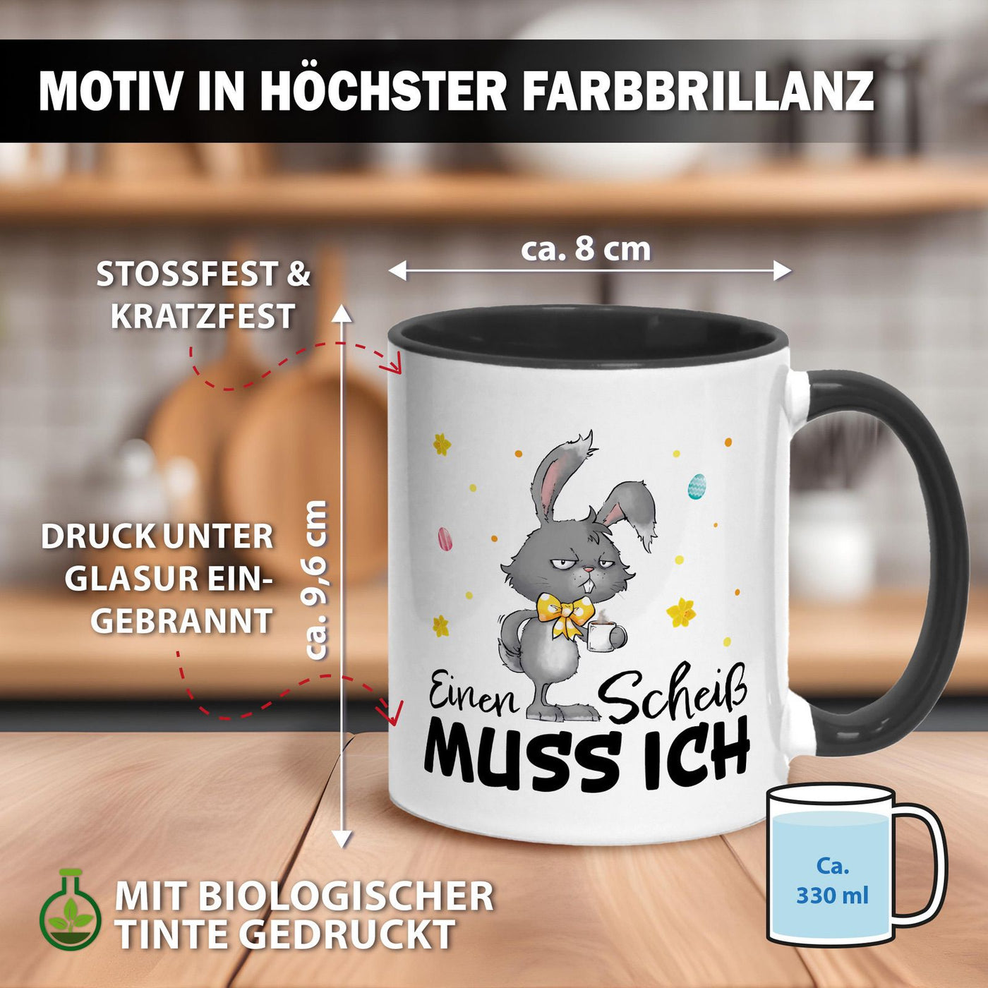 Hasen Tasse - Einen Scheiß muss ich  - Grummelhase