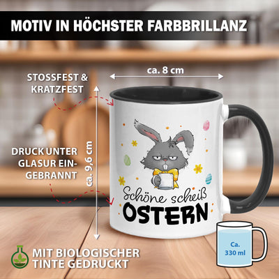 Hasen Tasse - Schöne scheiß Ostern - Grummelhase