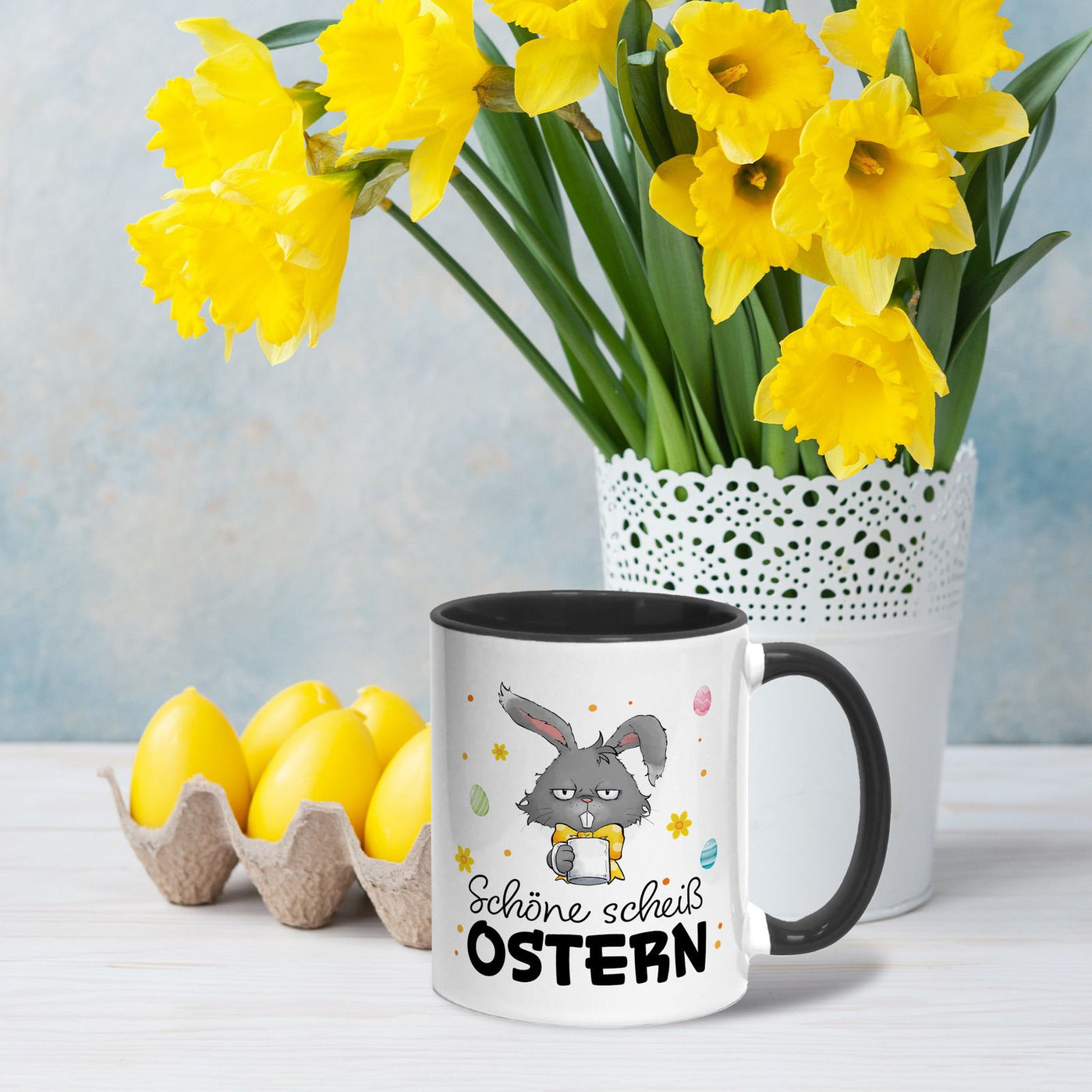 Hasen Tasse - Schöne scheiß Ostern - Grummelhase