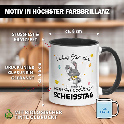 Hasen Tasse - Was für ein wunderschöner Scheißtag - Grummelhase