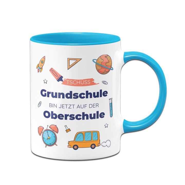 Tasse Schulwechsel - Tschüss Grundschule - Bin jetzt auf der Oberschule