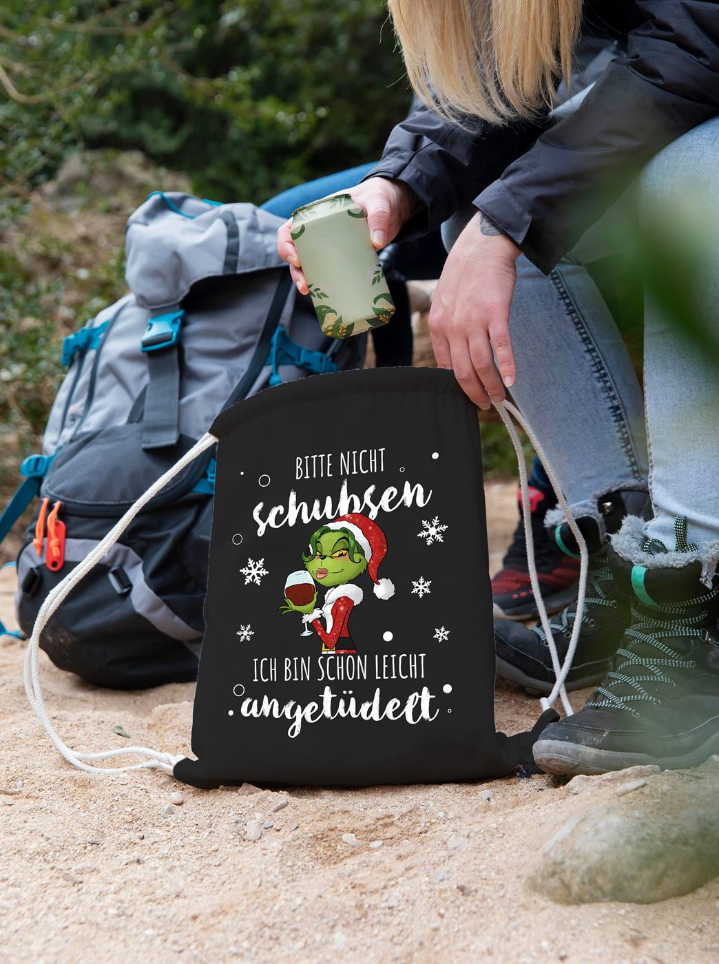 Turnbeutel - Miss Grinch - Bitte nicht schubsen, ich bin schon leicht angetüdelt.