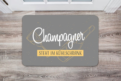 Bild: Fußmatte - Champagner steht im Kühlschrank Geschenkidee